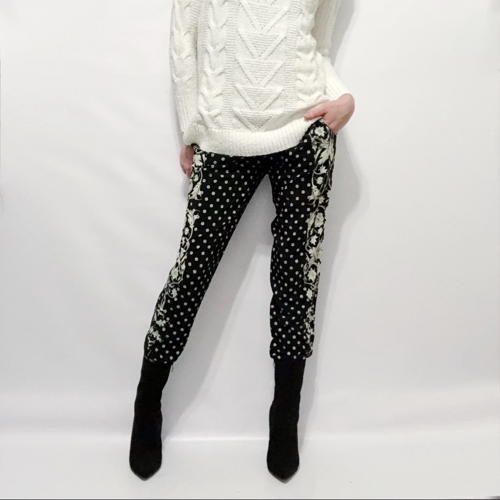 Wayf Baroque Floral Print Track Jogger Pants